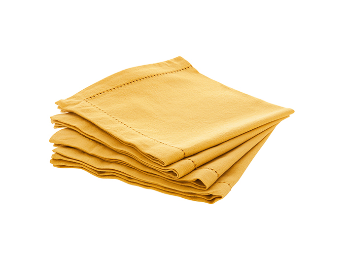 atmosphera-chambray-cotton-napkin-pack-of-4-40cm-x-40cm-yellow