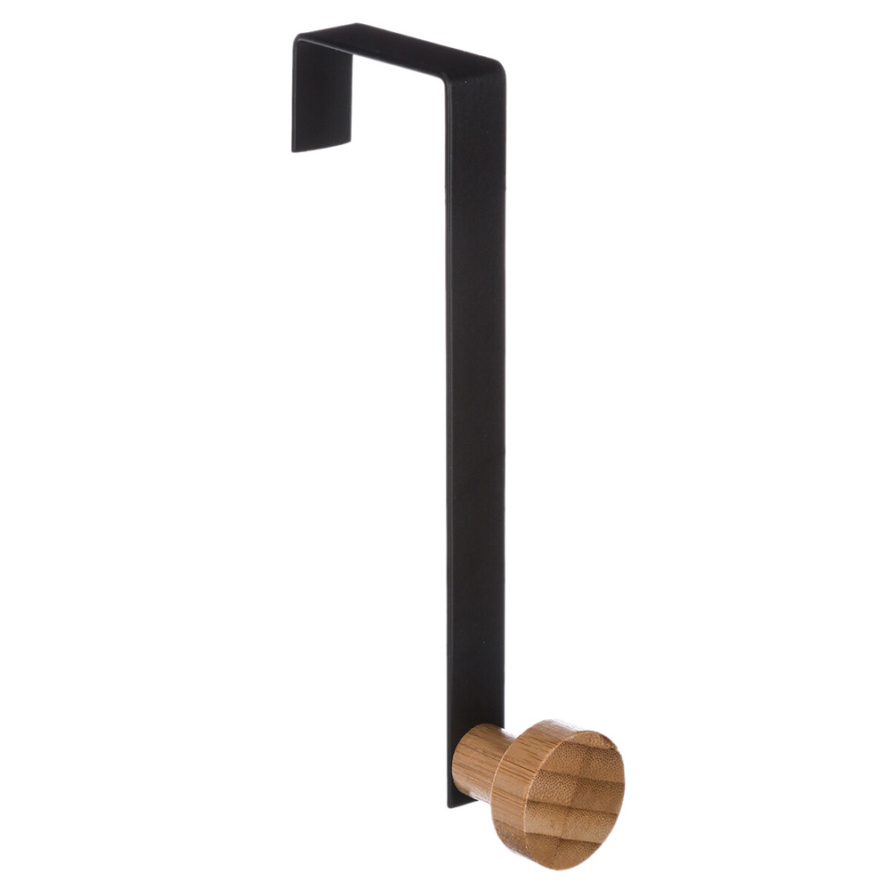 5-five-1-hook-over-the-door-bamboo-metal-hanger-black