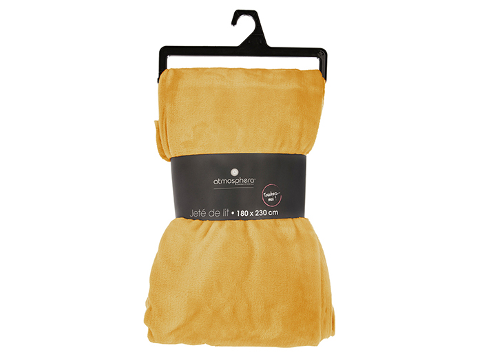 atmosphera-flannel-blanket-in-ochre-yellow-230cm-x-180cm