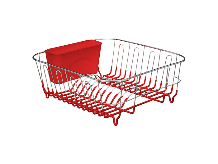 pvc-and-chrome-plate-dish-drainer-red-36-5cm-x-32-5cm-x-14cm