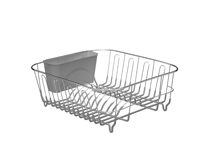 grey-chrome-and-pvc-dish-drainer-36-5cm-x-32-5cm-x-14cm