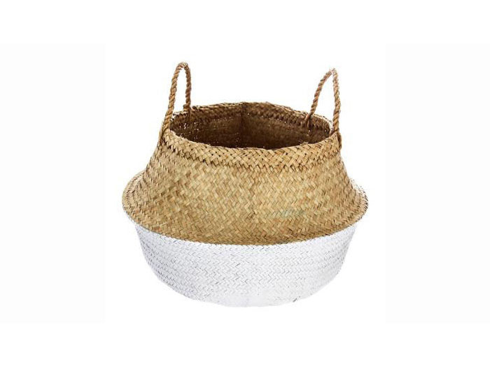 atmosphera-natural-seagrass-laundry-basket-white-40cm