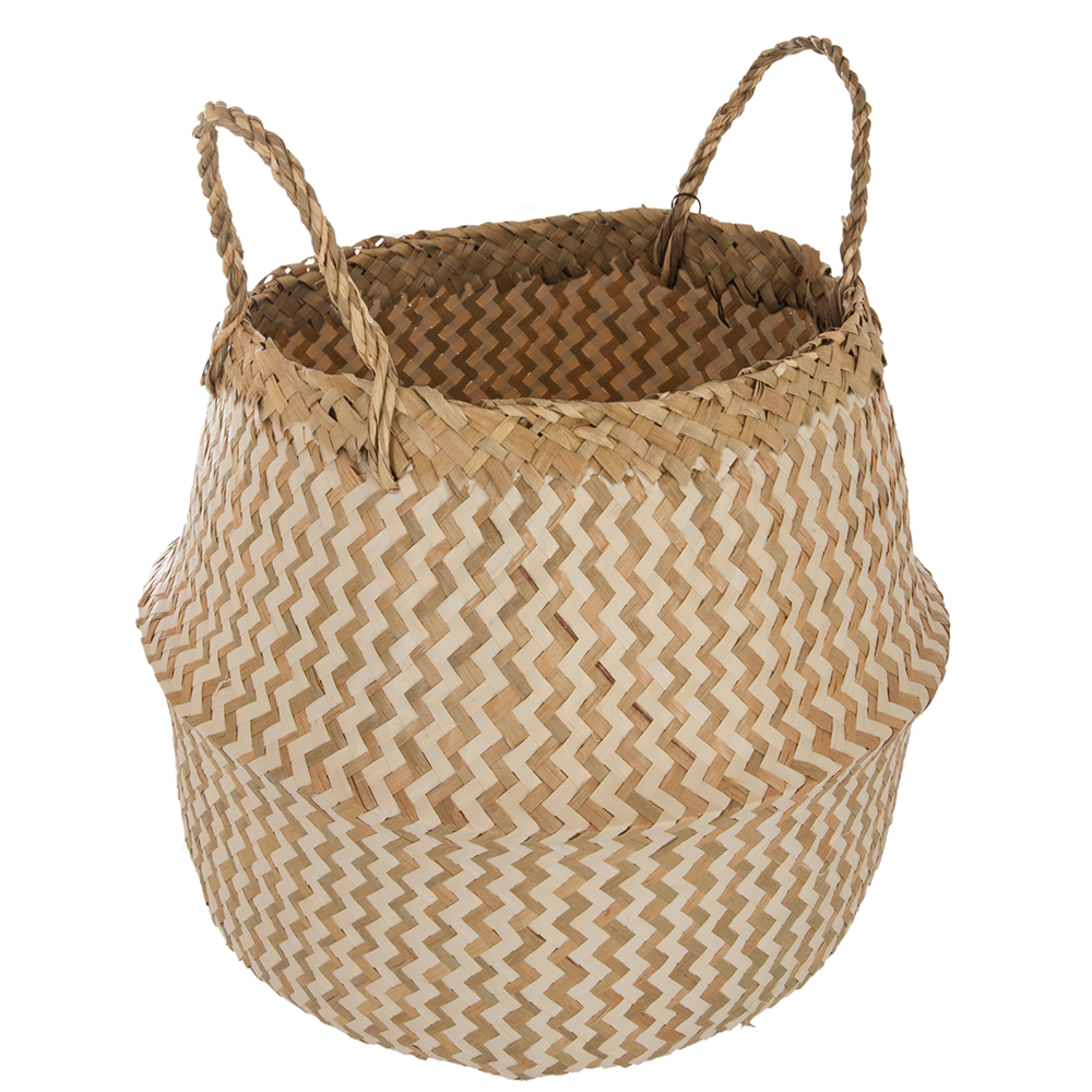 atmosphera-imran-natural-woven-reeds-basket-white-lines-40cm