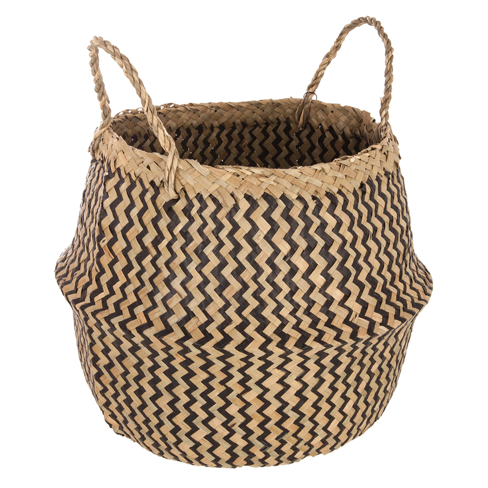 atmosphera-imran-natural-woven-reeds-basket-black-lines-40cm