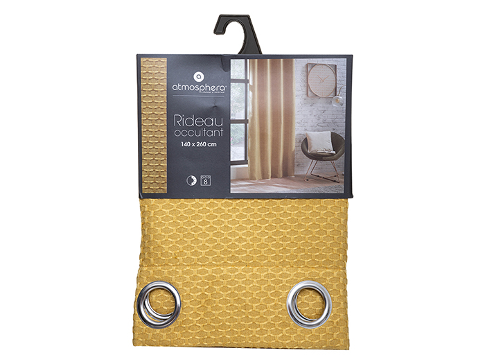 atmosphera-mattone-blackout-eyelet-polyester-curtain-ochre-yellow-140cm-x-260cm