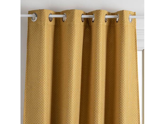 atmosphera-mattone-blackout-eyelet-polyester-curtain-ochre-yellow-140cm-x-260cm