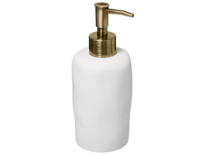 5five-indonesia-irregular-shape-polyresin-bathroom-liquid-soap-dispenser-white-300-ml