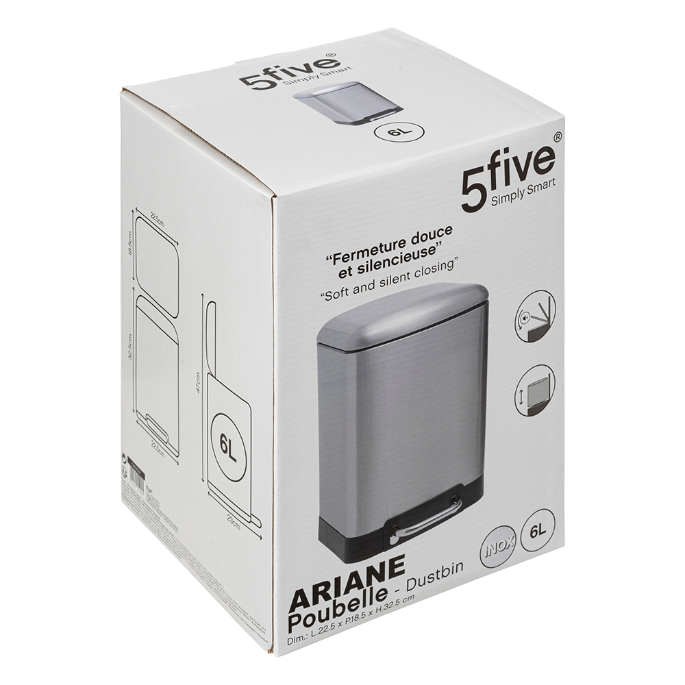 5five-ariane-pedal-waste-bin-with-soft-close-silver-6l