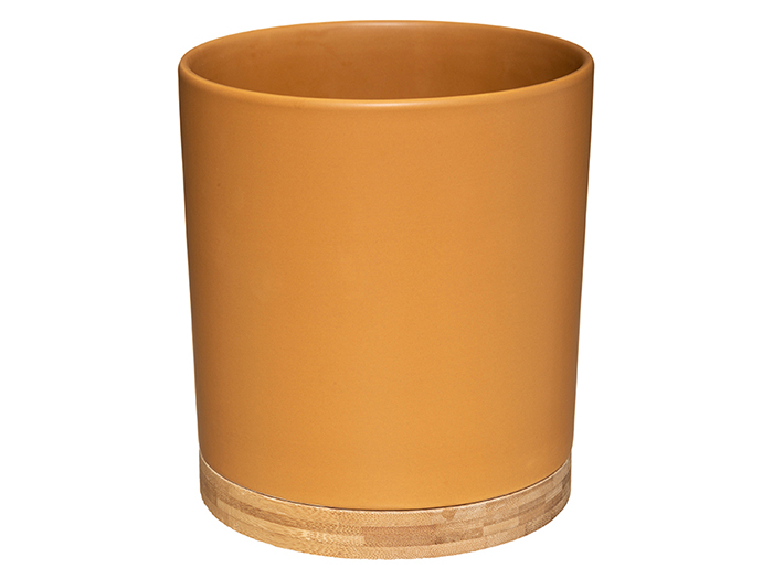 ceramic-pot-with-bamboo-base-in-orange