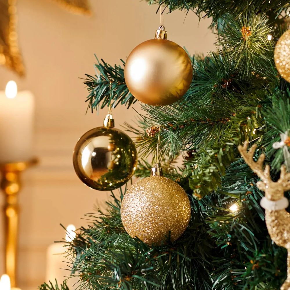 atmosphera-christmas-baubles-set-of-9-pcs-gold-mix-plastic-balls-6-cm