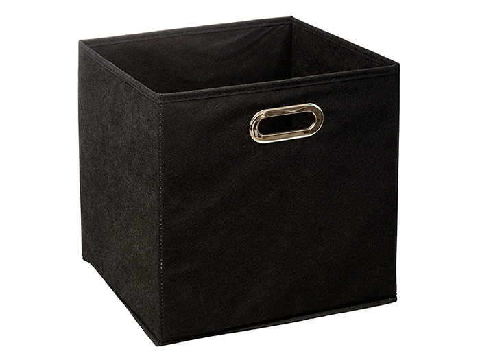 5five-fabric-folding-storage-box-black-31cm-x-31cm