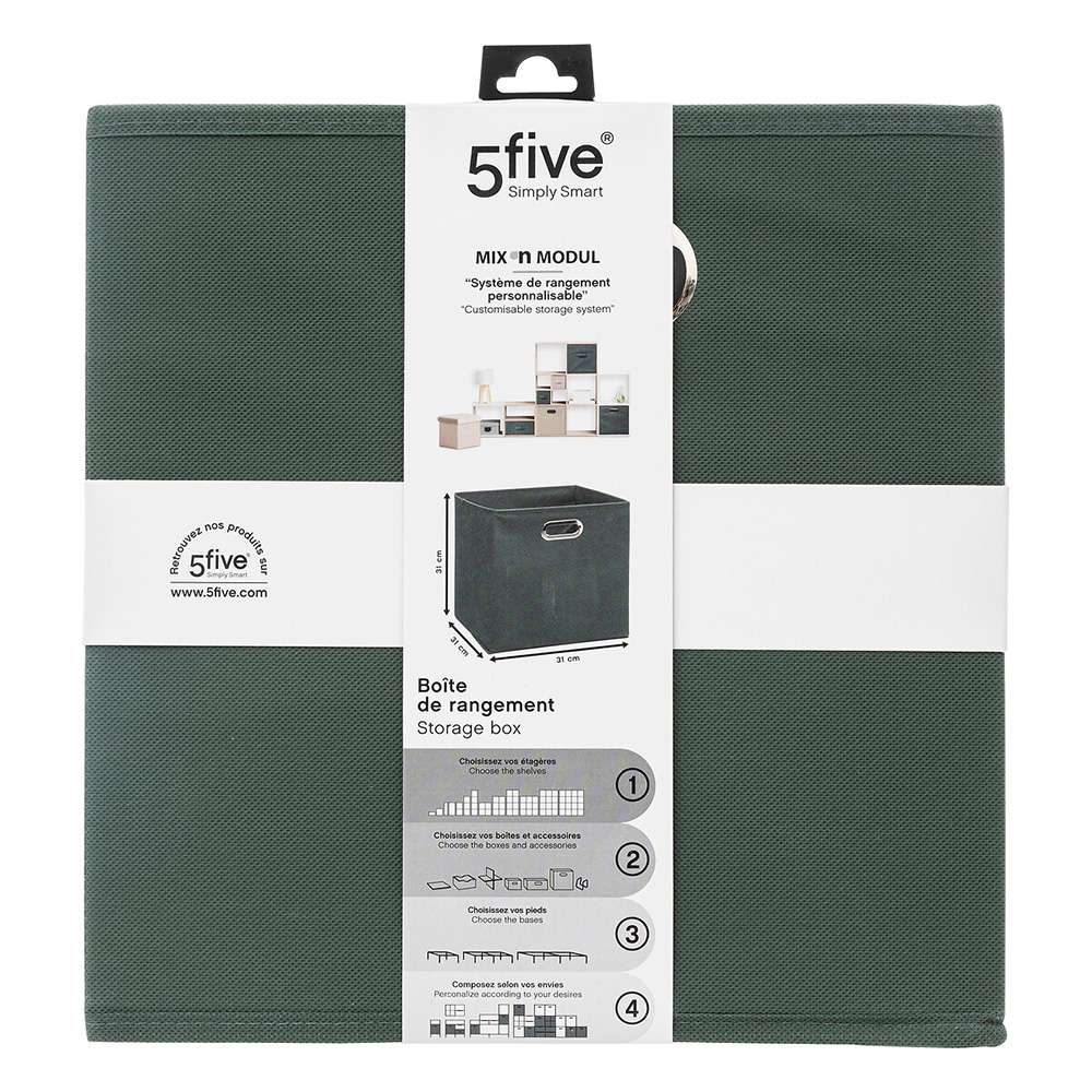 5five-fabric-cardboard-storage-box-khaki-green-31cm-x-31cm
