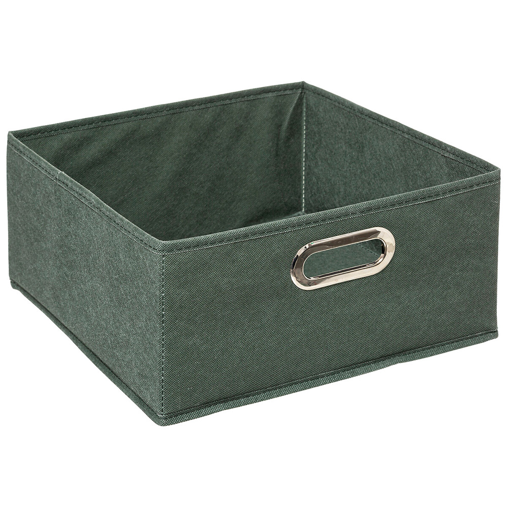 5five-cardboard-fabric-storage-box-khaki-green-31cm-x-15cm