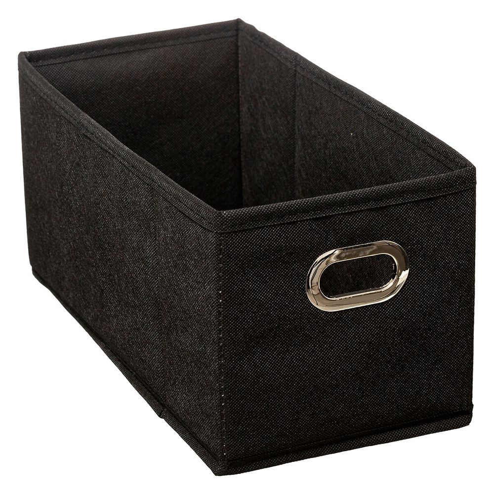 5five-fabric-cardboard-storage-box-black-15cm-x-31cm