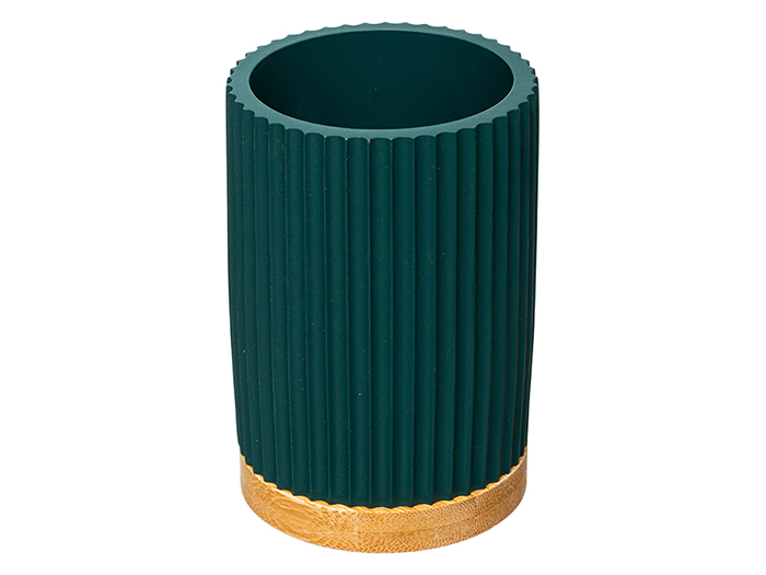 5five-stone-toothbrush-holder-with-wooden-base-green
