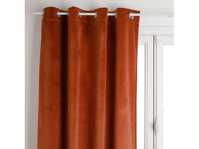 atmosphera-blackout-eyelet-velvet-polyester-curtain-terracotta-orange-140cm-x-260cm