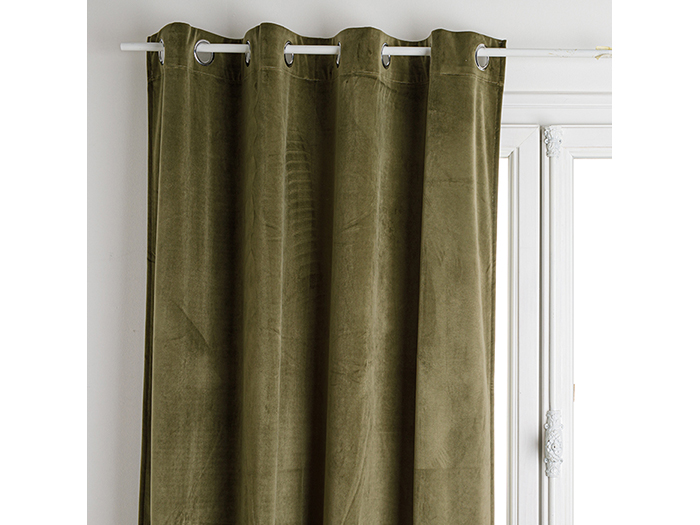 atmosphera-blackout-eyelet-velvet-polyester-curtain-khaki-green-140cm-x-260cm