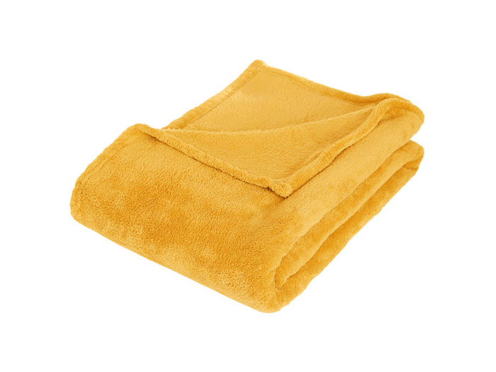 atmosphera-microfiber-polyester-blanket-in-yellow-ochre-125cm-x-150cm
