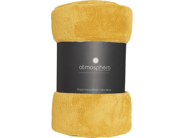 atmosphera-microfiber-polyester-blanket-in-yellow-ochre-125cm-x-150cm