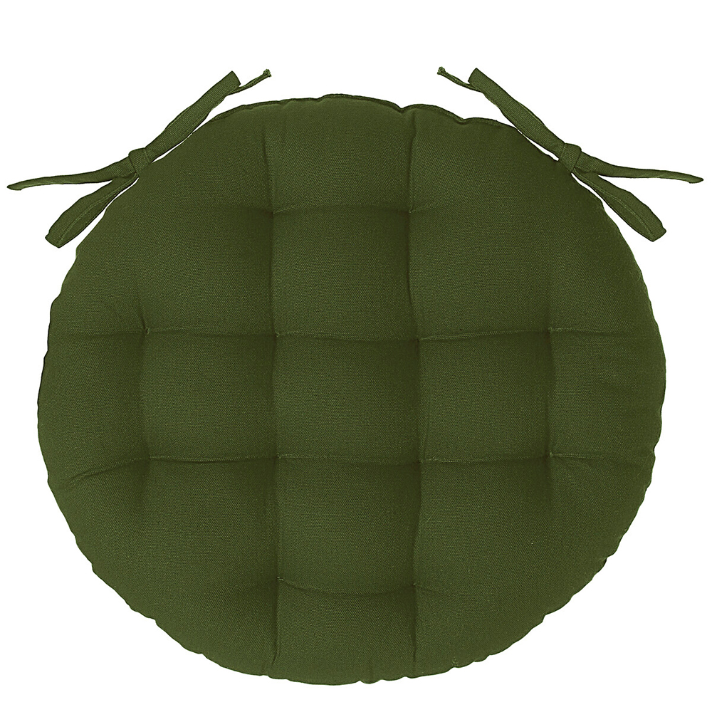 atmosphera-round-cotton-chair-seat-cushion-khaki-green-38cm