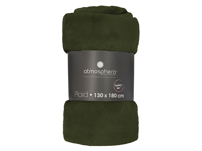 atmosphera-flannel-blanket-in-khaki-green-130cm-x-180cm