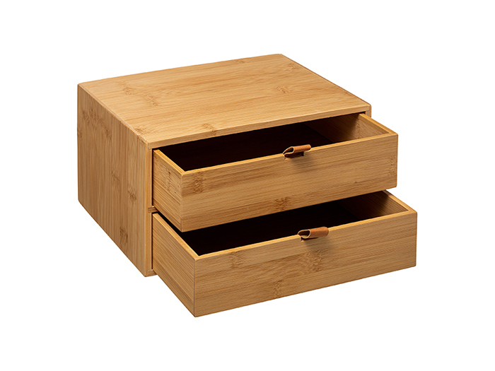 5five-bamboo-storage-rack-with-2-drawers-and-leather-tabs