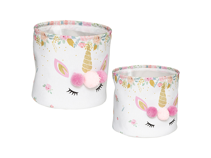unicorn-design-round-storage-basket-set-of-2-pieces