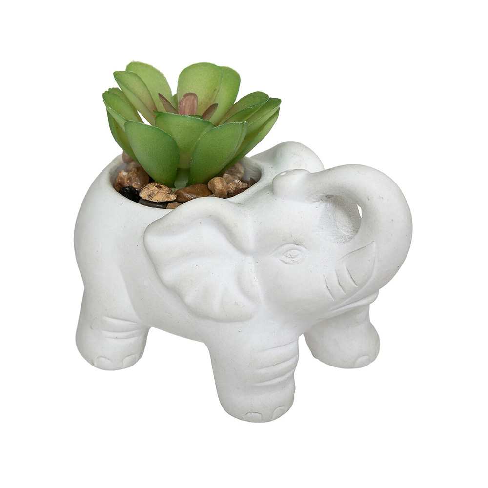 atmosphera-cement-elephant-with-artificial-plant-2-assorted-colours