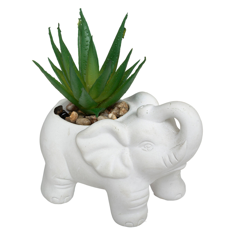 atmosphera-cement-elephant-with-artificial-plant-2-assorted-colours