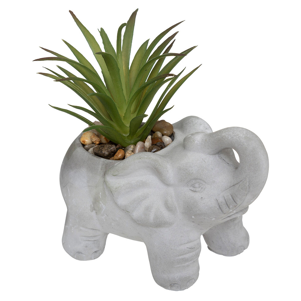 atmosphera-cement-elephant-with-artificial-plant-2-assorted-colours