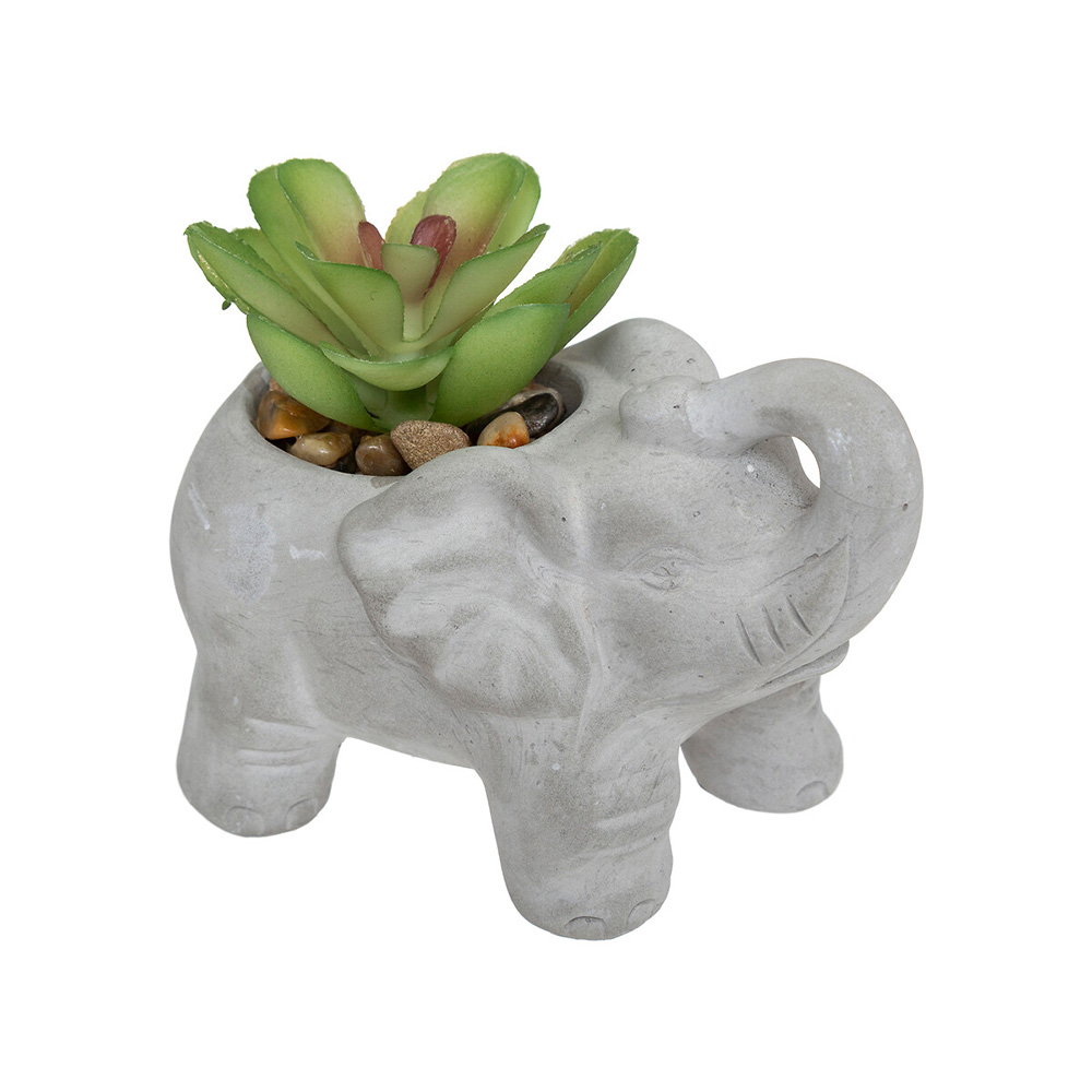 atmosphera-cement-elephant-with-artificial-plant-2-assorted-colours