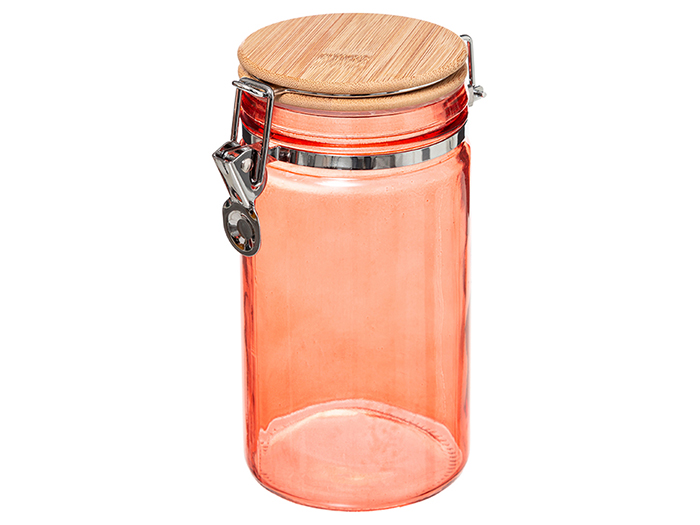 5five-glass-food-storage-jar-with-bamboo-lid-1l-smoked-red