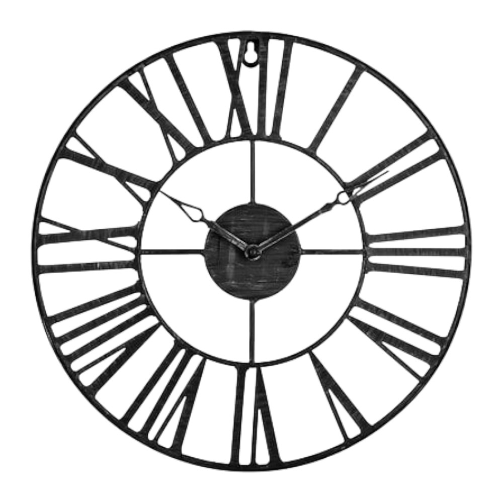 atmosphera-andras-vintage-wall-clock-black-metal-36-cm