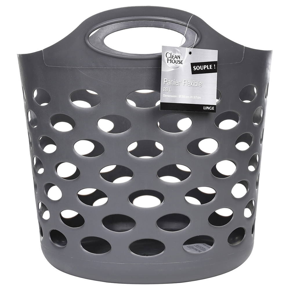 5five-flexible-plastic-perforated-basket-taupe-grey-28l