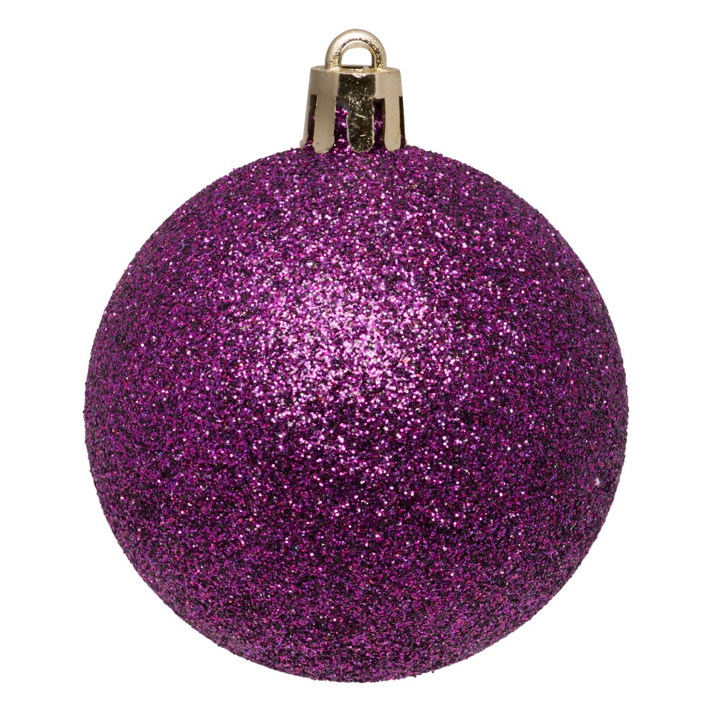 atmosphera-christmas-baubles-set-of-5-pcs-purple-mix-plastic-balls-5-cm