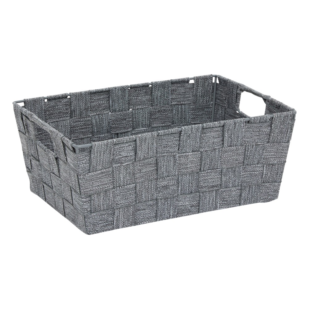 5five-storage-basket-lise-beveled-grey-polyester-28-x-20-x-11-cm