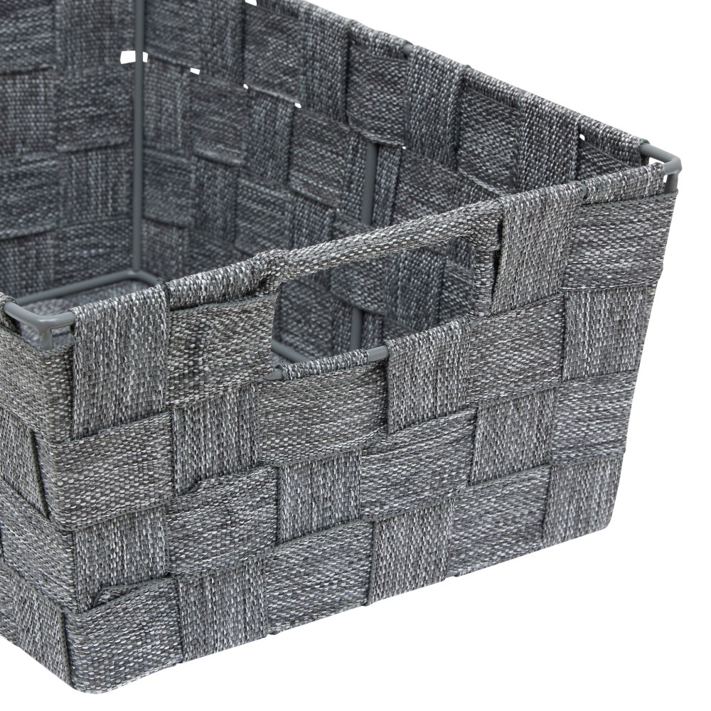 5five-storage-basket-lise-beveled-grey-polyester-28-x-20-x-11-cm