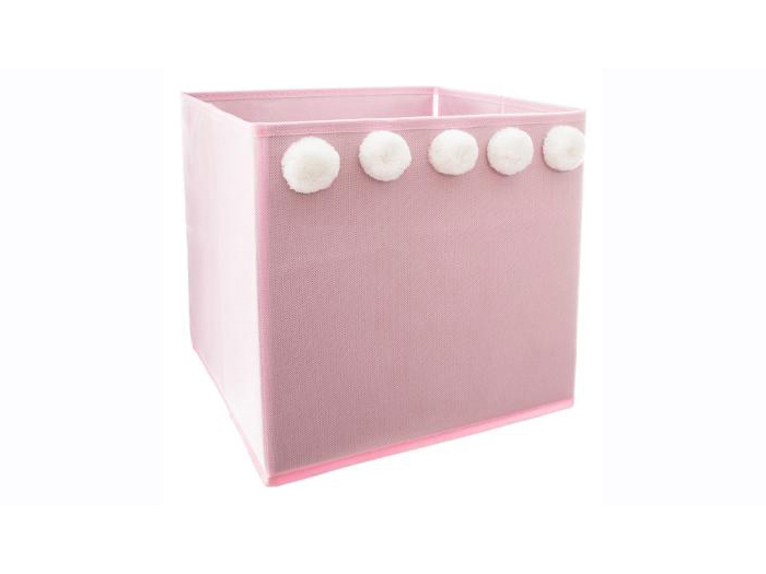 pompom-deocrative-non-woven-storage-box-in-pink