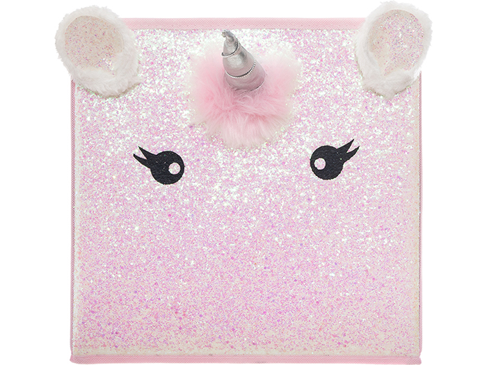 unicorn-head-design-fabric-storage-box-pink-29cm-x-39-5cm