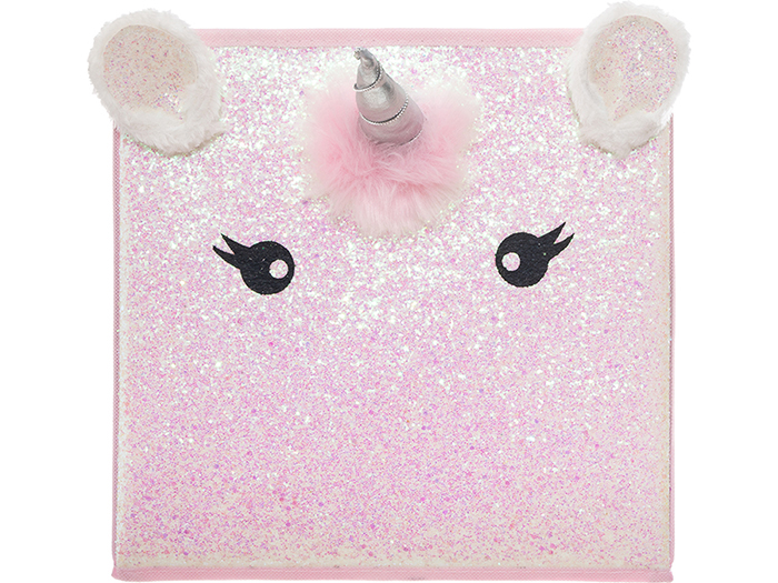 unicorn-head-design-fabric-storage-box-pink-29cm-x-39-5cm