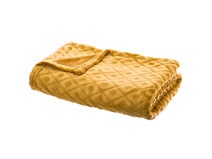 atmosphera-3d-flannel-blanket-throw-over-yellow-mustard-125cm-x-150cm