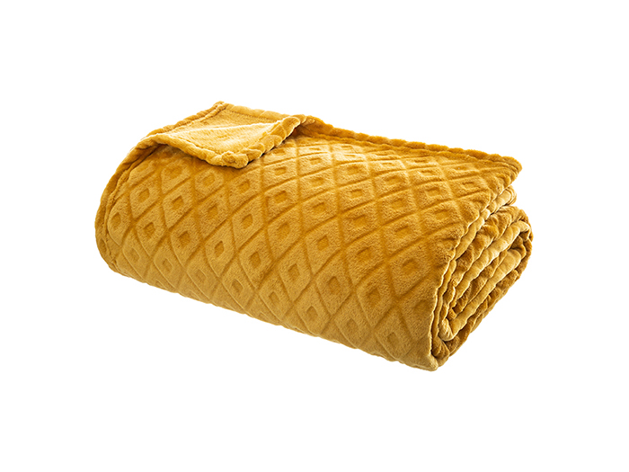 atmosphera-losa-3d-flannel-blanket-in-ochre-yellow-180cm-x-230cm