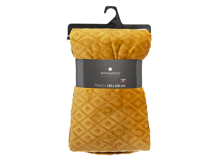 atmosphera-losa-3d-flannel-blanket-in-ochre-yellow-180cm-x-230cm