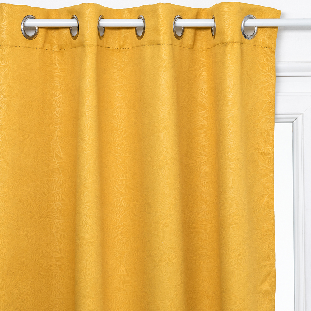 atmosphera-leaves-embossed-design-blackout-curtain-yellow-140cm-x-260cm