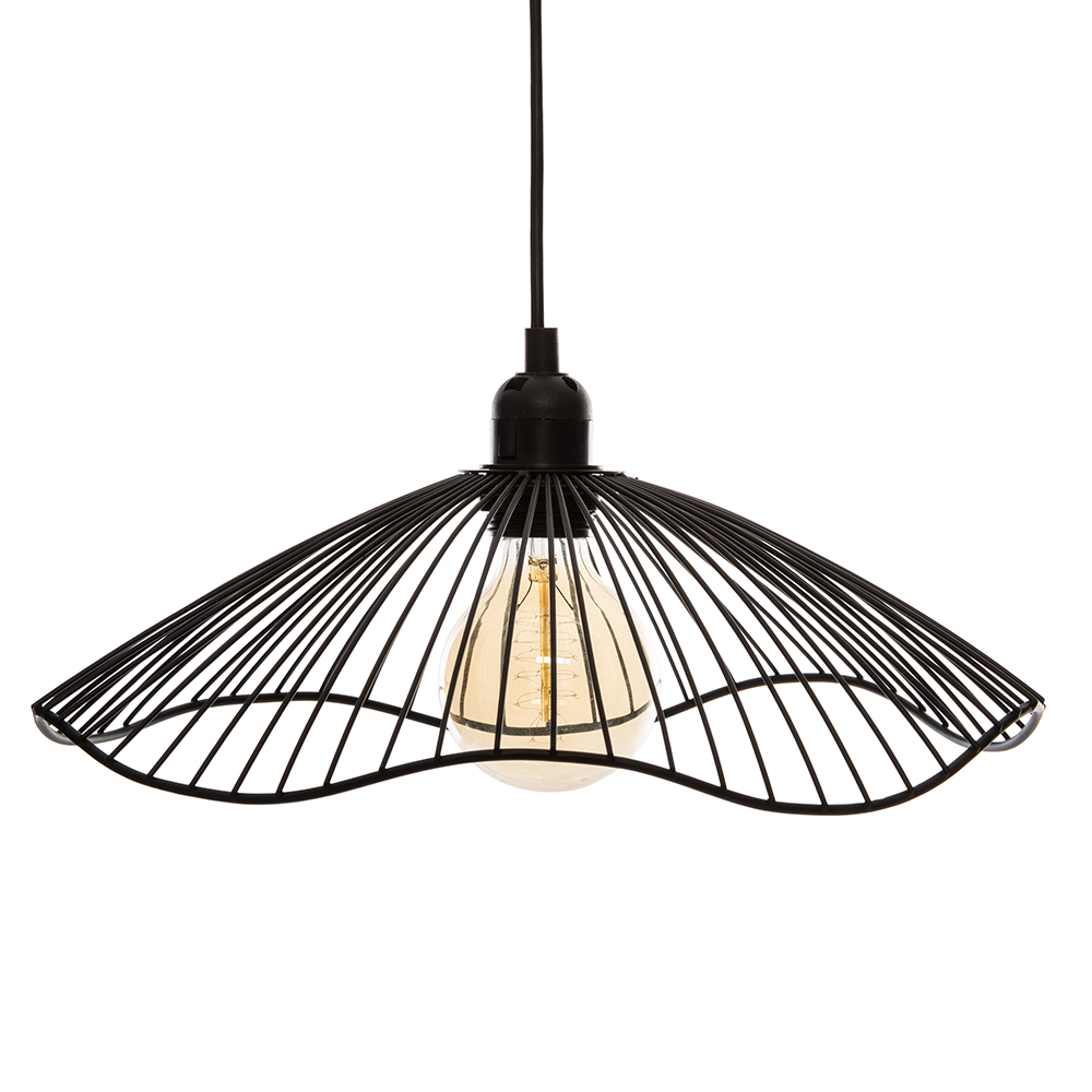 atmosphera-galt-metal-wire-pendant-light-black-34cm