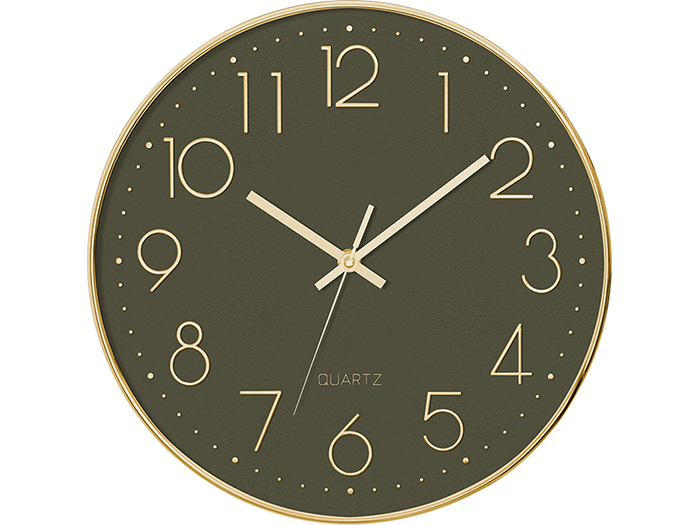 atmosphera-3d-plastic-wall-clock-gold-rim-30cm-3-assorted-colours