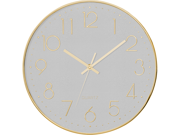 atmosphera-3d-plastic-wall-clock-gold-rim-30cm-3-assorted-colours