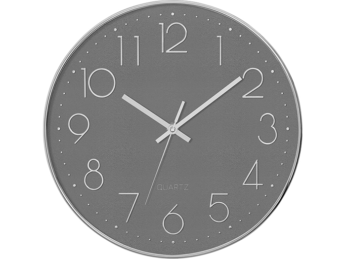 atmosphera-3d-plastic-wall-clock-silver-rim-30cm-3-assorted-colours