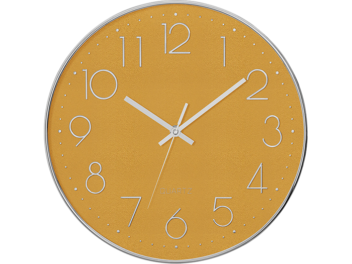 atmosphera-3d-plastic-wall-clock-silver-rim-30cm-3-assorted-colours