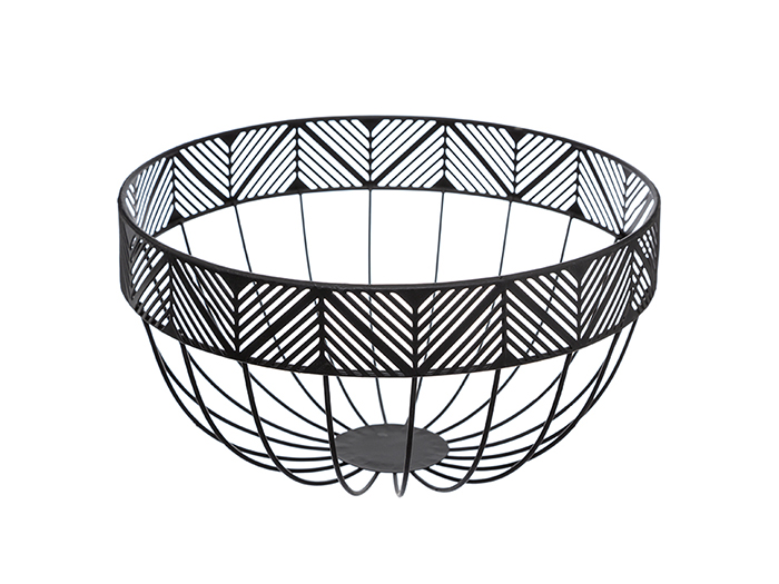 secret-de-gourmet-frieze-metal-fruit-basket-black-25cm
